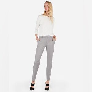 Express Dark Gray Columnist Ankle Dress Pants